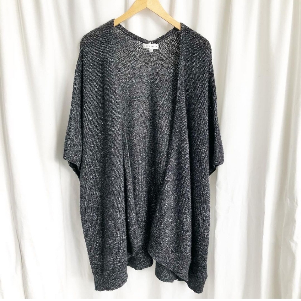 Community black short sleeve knit